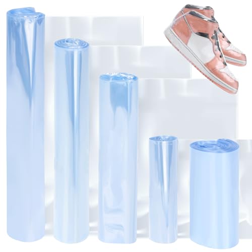 Glarks Schrumpffolienbeutel, 5 Größen, PVC, transparent, klein, mittel, groß, Schrumpffolien für Seife, Badekugeln, hausgemachte DIY-Projekte, 400 Stück von Glarks
