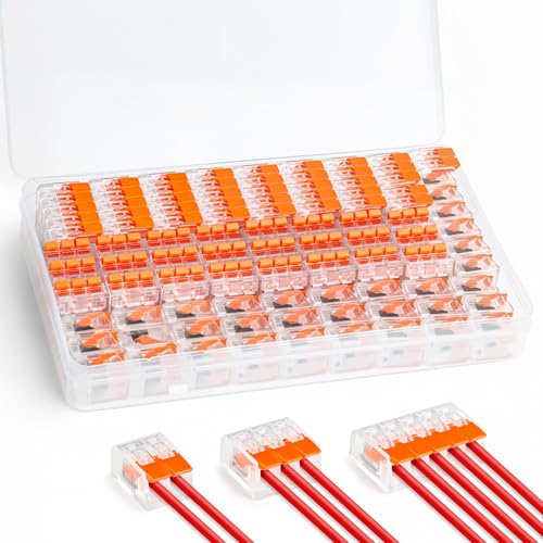 GlasFlength Kabelverbinder, 75 Stück Kabelklemmen Elektro Verbindungsklemmen Klemmen 2 Polig 3 Polig und 5 Polig 4mm²Leiter Klemme Kabelverbinder Klemmen Set mit Box Lüsterklemmen für Feste Kabe GlasFlength Kabelverbinder, 75 Stück Kabelklemmen Elektro Verbindungsklemmen Klemmen 2 Polig 3 Polig und 5 Polig 4mm²Leiter Klemme Kabelverbinder Klemmen Set mit Box Lüsterklemmen für Feste Kabe von GlasFlength
