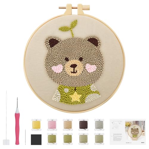 GlasFlength Bean Stanznadel Stickerei Starter Kit, Punch Needle Stickerei Set mit Stoff Fäden Einfädelhilfe Mustern und Anleitungen Handarbeit Set Starter-Kits für Anfänger für Kinder Erwachsene GlasFlength Bean Stanznadel Stickerei Starter Kit, Punch Needle Stickerei Set mit Stoff Fäden Einfädelhilfe Mustern und Anleitungen Handarbeit Set Starter-Kits für Anfänger für Kinder Erwachsene von GlasFlength