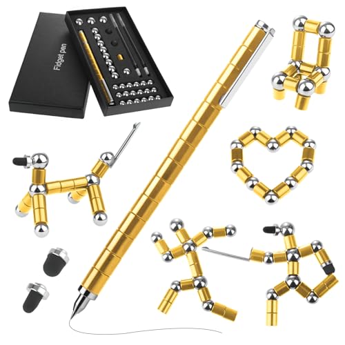 GlasFlength Magnetstift Fidget Pen, Lustige Magnet Stift Gold Magnetischer Kugelschreiber Gravity Pen Geschenke Coole Gadgets für Männer Frauen Kinder Teenager Weihnachten Geburtstagsgeschenk GlasFlength Magnetstift Fidget Pen, Lustige Magnet Stift Gold Magnetischer Kugelschreiber Gravity Pen Geschenke Coole Gadgets für Männer Frauen Kinder Teenager Weihnachten Geburtstagsgeschenk von GlasFlength