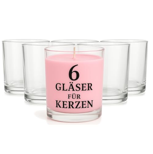 Glasmark KROSNO 1992 Kerzengläser Set 6 Stück Kerzen Gläser zum Kerzenmachen Transparent Leer DIY 180 ml Glasmark KROSNO 1992 Kerzengläser Set 6 Stück Kerzen Gläser zum Kerzenmachen Transparent Leer DIY 180 ml von Glasmark KROSNO 1992