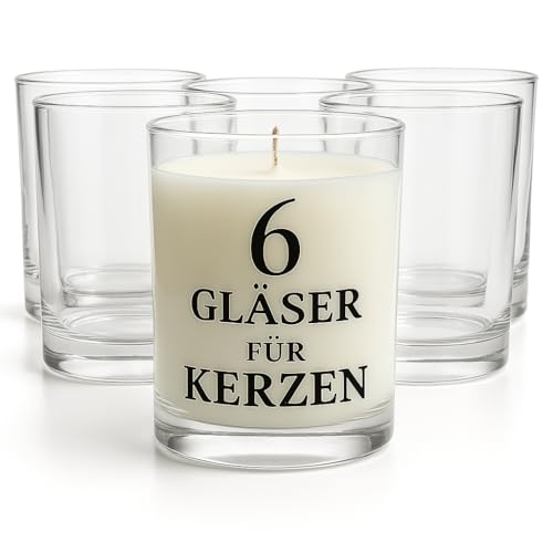 Glasmark KROSNO 1992 Kerzengläser Set 6 Stück Kerzen Gläser zum Kerzenmachen Transparent Leer DIY 275 ml Glasmark KROSNO 1992 Kerzengläser Set 6 Stück Kerzen Gläser zum Kerzenmachen Transparent Leer DIY 275 ml von Glasmark KROSNO 1992
