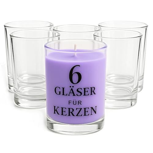 Glasmark KROSNO 1992 Kerzengläser Set 6 Stück Kerzen Gläser zum Kerzenmachen Transparent Leer DIY 300 ml Glasmark KROSNO 1992 Kerzengläser Set 6 Stück Kerzen Gläser zum Kerzenmachen Transparent Leer DIY 300 ml von Glasmark KROSNO 1992