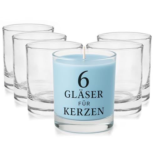 Glasmark KROSNO 1992 Kerzengläser Set 6 Stück Kerzen Gläser zum Kerzenmachen Transparent Leer DIY 310 ml Glasmark KROSNO 1992 Kerzengläser Set 6 Stück Kerzen Gläser zum Kerzenmachen Transparent Leer DIY 310 ml von Glasmark KROSNO 1992