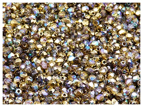 100pcs Tschechische Facettierten Glasperlen Fire-Polished Rund 3 mm Crystal Golden Rainbow 100pcs Tschechische Facettierten Glasperlen Fire-Polished Rund 3 mm Crystal Golden Rainbow von Glasperlen Fire-Polished