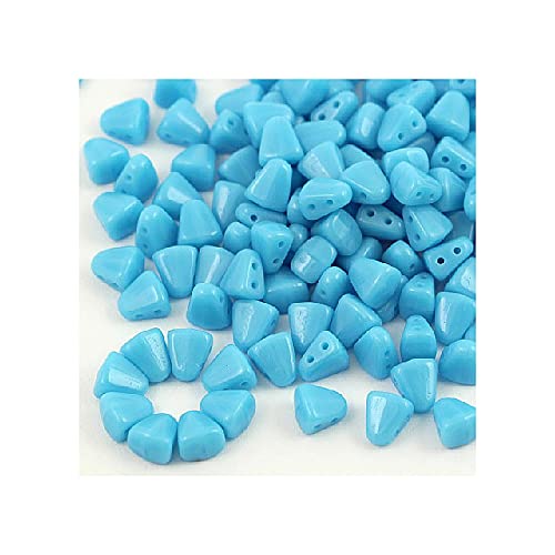 5 g Matubo NIB-BIT 2-loch glasperlen Bohmisch, Blauer Türkis 6x5 mm (Blue Turquoise) von Glass Beads