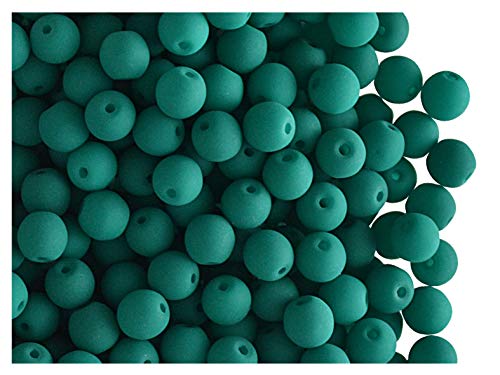 50 Stück Tschechische Glasperlen Rund Gepresst Estrela NEON (UV aktiv) 6 mm Emerald Green von Glass Beads