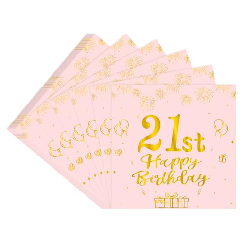Servietten 21. Geburtstag, 30 Stück Rosa Geburtstags Servietten für Frauen Männer Party, Deko 21. Geburtstag Schön, Papierservietten für Geburtstagsfeiern Feier Tischdekoration Servietten 21. Geburtstag, 30 Stück Rosa Geburtstags Servietten für Frauen Männer Party, Deko 21. Geburtstag Schön, Papierservietten für Geburtstagsfeiern Feier Tischdekoration von GlauStalos