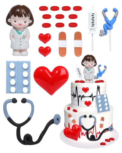 Glavatrix Kuchendekorationen für Krankenschwestern, Schulabschluss, Krankenschwestern, Schulabschluss, Doktortenaufsätze für Krankenpflege, Partyzubehör, 20 Stück von Glavatrix