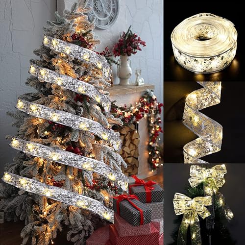 Glaxcidy Weihnachtsband Lichter, 5M/16.4FT 50 LEDs Batteriebetrieben Weihnachtslichterketten Band mit 2 Modi, DIY Weihnachtsbaum Deko Lichter für Garten Terrassen, Festliche Deko Glaxcidy Weihnachtsband Lichter, 5M/16.4FT 50 LEDs Batteriebetrieben Weihnachtslichterketten Band mit 2 Modi, DIY Weihnachtsbaum Deko Lichter für Garten Terrassen, Festliche Deko von Glaxcidy