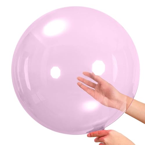 Gleemix 50cm Bobo Luftballons, 5 Stück Runde Durchsichtige Luftballons Lila, Kristall Blase Klar Ballons, Bobo Bubble Ballons für Hochzeit Geburtstag Halloween Weihnachtsfeier Dekoration von Gleemix