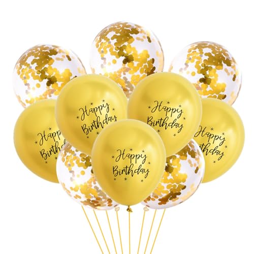Gleemix 10 Stück Happy Birthday Ballon Gold Metallic mit Konfetti, 12 Zoll Luftballons Geburtstag, Helium Ballons Geburtstag, Luftballons Metallic Deko Party Kindergeburtstag Gleemix 10 Stück Happy Birthday Ballon Gold Metallic mit Konfetti, 12 Zoll Luftballons Geburtstag, Helium Ballons Geburtstag, Luftballons Metallic Deko Party Kindergeburtstag von Gleemix
