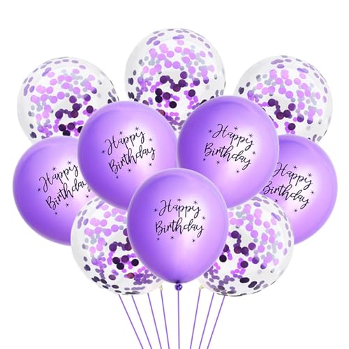 Gleemix 10 Stück Happy Birthday Ballon Lila Metallic mit Konfetti, 12 Zoll Luftballons Geburtstag, Helium Ballons Geburtstag Lila, Luftballons Metallic Deko Party Kindergeburtstag Gleemix 10 Stück Happy Birthday Ballon Lila Metallic mit Konfetti, 12 Zoll Luftballons Geburtstag, Helium Ballons Geburtstag Lila, Luftballons Metallic Deko Party Kindergeburtstag von Gleemix