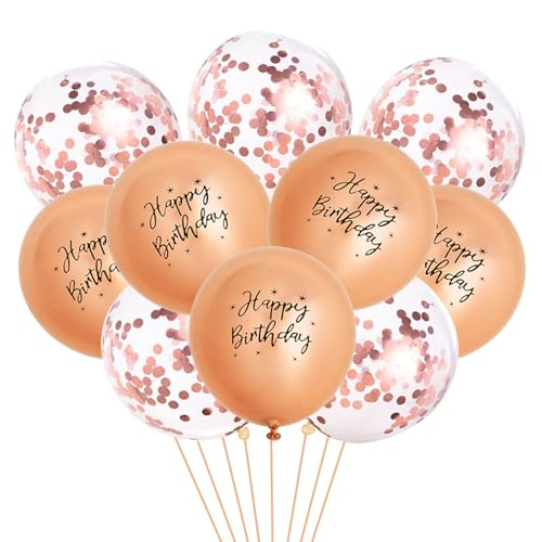 Gleemix 10 Stück Happy Birthday Ballon Rosegold Metallic mit Konfetti, 12 Zoll Luftballons Geburtstag, Helium Ballons Geburtstag Rosa, Luftballons Metallic Deko Party Kindergeburtstag Gleemix 10 Stück Happy Birthday Ballon Rosegold Metallic mit Konfetti, 12 Zoll Luftballons Geburtstag, Helium Ballons Geburtstag Rosa, Luftballons Metallic Deko Party Kindergeburtstag von Gleemix