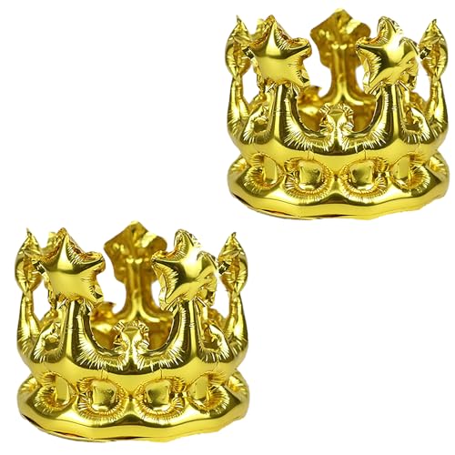 Gleemix 2 Stück Golden Aufblasbare Krone, Aufblasbare Geburtstagskrone, Folienballons Golden Krone Aufblasbar, König Prinzessin Krone Zubehör, für Geburtstagsdeko, Karnevalskostüm, Cosplay Dekoration Gleemix 2 Stück Golden Aufblasbare Krone, Aufblasbare Geburtstagskrone, Folienballons Golden Krone Aufblasbar, König Prinzessin Krone Zubehör, für Geburtstagsdeko, Karnevalskostüm, Cosplay Dekoration von Gleemix