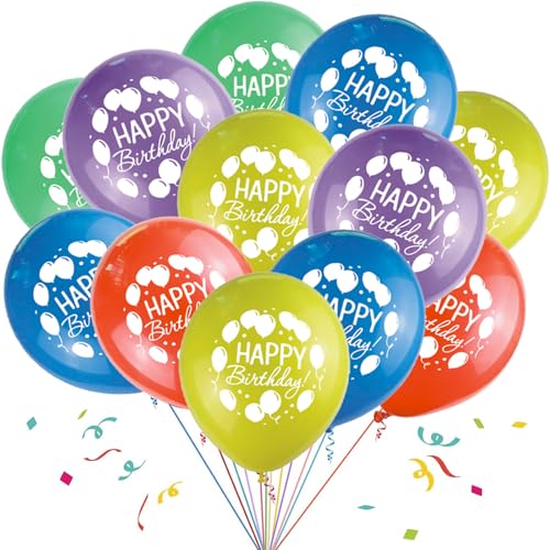 Gleemix 20 Stück Happy Birthday Ballon, 12 Zoll Luftballons Geburtstag Verdickung, Bunt Happy Birthday Luftballon, Latex Ballons Geburtstag für Kindergeburtstag Erwachsene Mädchen Junge Gleemix 20 Stück Happy Birthday Ballon, 12 Zoll Luftballons Geburtstag Verdickung, Bunt Happy Birthday Luftballon, Latex Ballons Geburtstag für Kindergeburtstag Erwachsene Mädchen Junge von Gleemix
