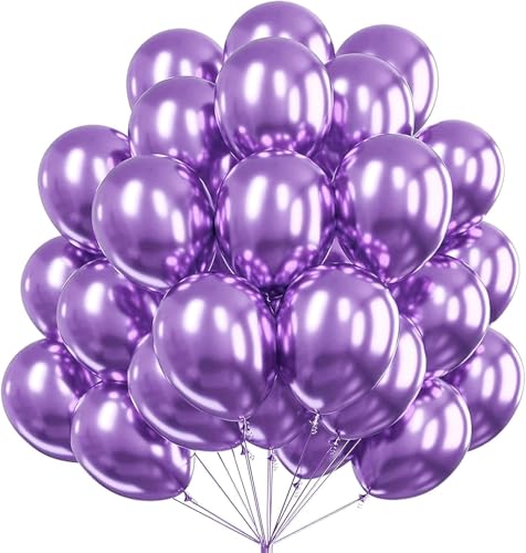 Gleemix 50 Stück Luftballons Lila, 10 Zoll Lila Luftballons Metallic, Geburtstagsdeko Ballons Purple, Purple Ballons für Geburtstag, Hochzeit, Babyparty Deko Gleemix 50 Stück Luftballons Lila, 10 Zoll Lila Luftballons Metallic, Geburtstagsdeko Ballons Purple, Purple Ballons für Geburtstag, Hochzeit, Babyparty Deko von Gleemix