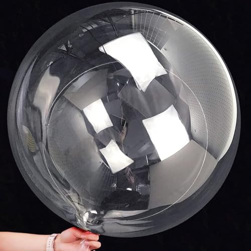Gleemix 50cm Bobo Luftballons, 5 Stück Runde Durchsichtige Luftballons, Kristall Blase Klar Ballons, Bobo Bubble Ballons für Hochzeit Geburtstag Halloween Weihnachtsfeier Dekoration von Gleemix