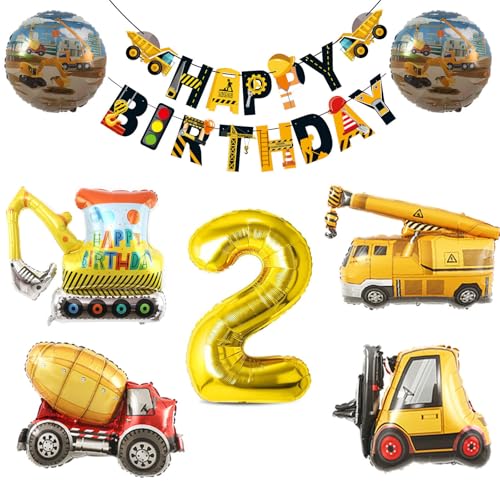 Gleemix Bagger Geburtstag Deko 2 Jahre, Baustellen Geburtstagsdeko Jungen 2 Jahre, Bagger Luftballons Geburtstag 2, Bagger Luftballon Deko mit Happy Birthday Banner, Baustellen Kindergeburtstag Deko Gleemix Bagger Geburtstag Deko 2 Jahre, Baustellen Geburtstagsdeko Jungen 2 Jahre, Bagger Luftballons Geburtstag 2, Bagger Luftballon Deko mit Happy Birthday Banner, Baustellen Kindergeburtstag Deko von Gleemix