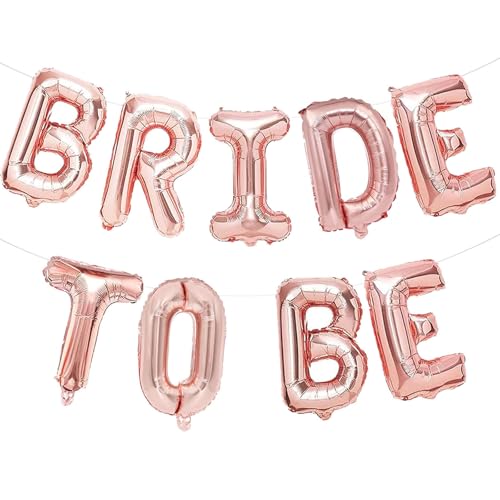Gleemix Bride to be Deko Luftballon, Junggesellenabschied Frauen Dekoration Luftballons, Rose Gold Hochzeit Folienballon, 16Zoll, für Hochzeits Deko von Gleemix