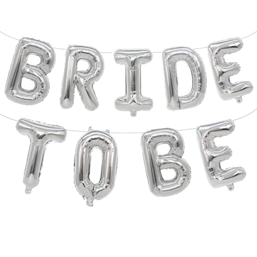 Gleemix Bride to be Deko Luftballon, Junggesellenabschied Frauen Dekoration Luftballons, Silber Hochzeit Folienballon, 9 pcs Jga Deko Luftballons, 16 Zoll, für Hochzeits Deko Gleemix Bride to be Deko Luftballon, Junggesellenabschied Frauen Dekoration Luftballons, Silber Hochzeit Folienballon, 9 pcs Jga Deko Luftballons, 16 Zoll, für Hochzeits Deko von Gleemix
