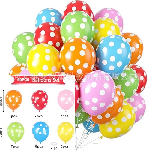 Gleemix Dot Balloons Hillylolly 40 Stück Gepunktete Luftballons, Polka Dot Latex Ballon, Mehrere Farben Latex Luftballons, Party Luftballons für Geburtstag, Hochzeit, Baby Dusche, Party Dekorationen von Gleemix