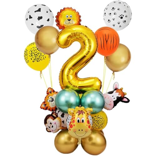 Gleemix Dschungel Luftballons 2. Geburtstag Set, Tier Folienballons, Ballon 2 Geburtstag, Safari Deko, Geburtstagsdeko 2 Jahre Junge für Mädchen Junge Babyparty Wild Party Gleemix Dschungel Luftballons 2. Geburtstag Set, Tier Folienballons, Ballon 2 Geburtstag, Safari Deko, Geburtstagsdeko 2 Jahre Junge für Mädchen Junge Babyparty Wild Party von Gleemix