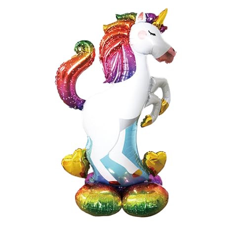 Gleemix Einhorn Luftballon, Giant Einhorn Folienballon, mit Helium oder Luft befüllbar, für Geschenk, Dekoration, Einhorn Party, Kindergeburtstag von Gleemix