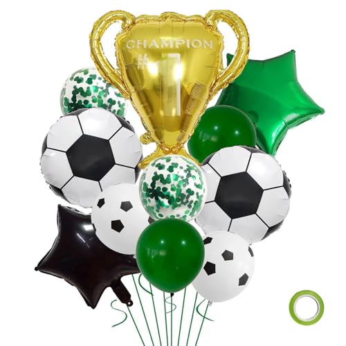 Gleemix Fussball Luftballon Set, 11 Stück Fussball Geburtstag Ballons, Fussball Ballon Helium, Trophäe Folienballon, Fussball Geburtstag Deko für Junge Kinder, Fußball Mottoparty Gleemix Fussball Luftballon Set, 11 Stück Fussball Geburtstag Ballons, Fussball Ballon Helium, Trophäe Folienballon, Fussball Geburtstag Deko für Junge Kinder, Fußball Mottoparty von Gleemix