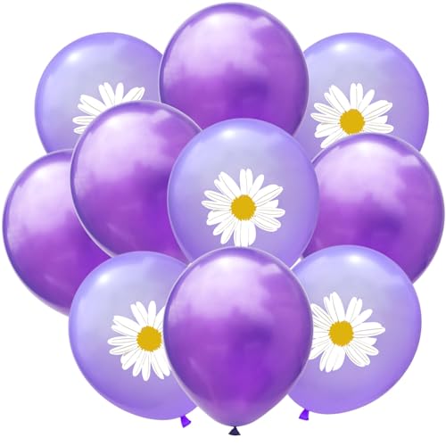 Gleemix Gänseblümchen Ballons Lila Set, 10 Stück 12 Zoll Lila Gänseblümchen Deko Luftballons, Volett Luftballons mit Gänseblümchen Motiv, Blumen Ballons für Babyparty, Hochzeit, Geburtstag Gleemix Gänseblümchen Ballons Lila Set, 10 Stück 12 Zoll Lila Gänseblümchen Deko Luftballons, Volett Luftballons mit Gänseblümchen Motiv, Blumen Ballons für Babyparty, Hochzeit, Geburtstag von Gleemix