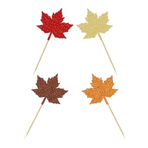 Gleemix Glitzer Ahornblatt Cupcake Topper, Herbst Tortendeko für Erntedankfest Gleemix Glitzer Ahornblatt Cupcake Topper, Herbst Tortendeko für Erntedankfest von Gleemix