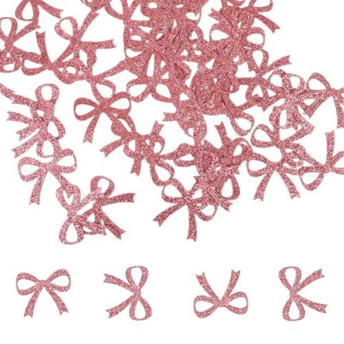 Gleemix Glitzer Schleifen Konfetti Deko, 100 Stk Rosa Jga Deko Frauen Konfetti Hochzeit, Jga Tischdeko Ideal für Braut Jga Accessoires, Team Braut Party, Junggesellenabschied Frauen Gleemix Glitzer Schleifen Konfetti Deko, 100 Stk Rosa Jga Deko Frauen Konfetti Hochzeit, Jga Tischdeko Ideal für Braut Jga Accessoires, Team Braut Party, Junggesellenabschied Frauen von Gleemix