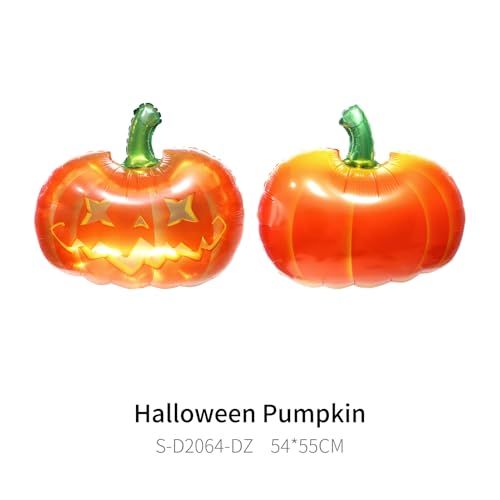 Gleemix Halloween Kürbis Folienballon, 2 Stück Groß Kürbis Gruselig Luftballon, Kürbiss Riesen Mylar-Ballons, XXL Halloween Party Helium Ballon Dekorationen Zubehör Geschenk von Gleemix