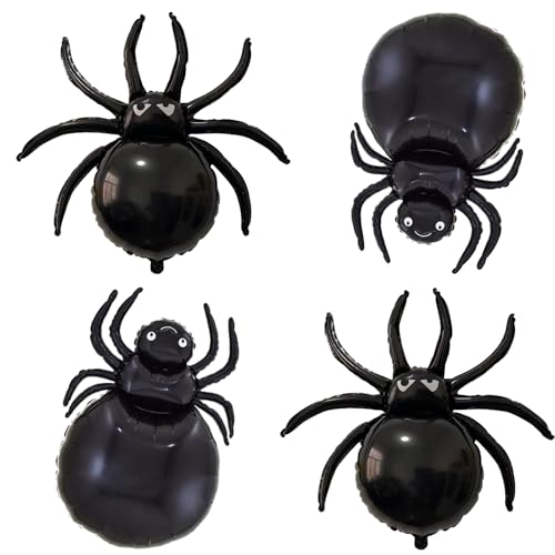 Gleemix Spinnen Halloween Deko Luftballons, 4 Pcs Schwarz Spinnen Helium Ballons, Trolls Pinata Folienballon, für Horror Geschenk Luftballon Spiel Partydeko Legami Federmäppchen Halloween Deko Outdoor Gleemix Spinnen Halloween Deko Luftballons, 4 Pcs Schwarz Spinnen Helium Ballons, Trolls Pinata Folienballon, für Horror Geschenk Luftballon Spiel Partydeko Legami Federmäppchen Halloween Deko Outdoor von Gleemix