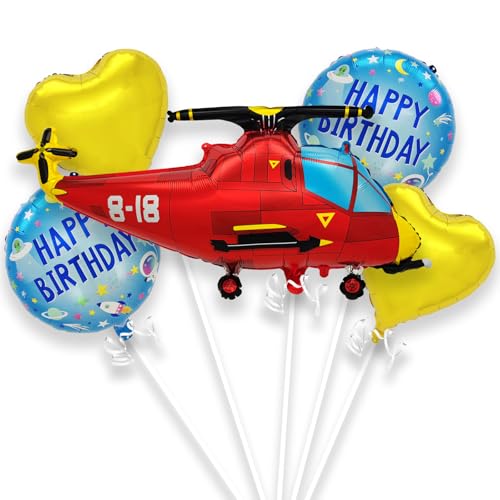 Gleemix Luftballon Flugzeug Set, Flugzeug Deko Geburtstag, Kindergeburtstag Deko junge, Set für Junge Geburtstag Mit flugzeug und Ballons von Gleemix