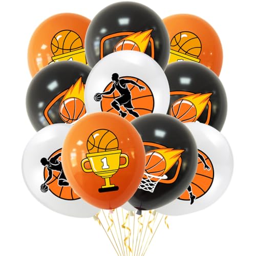 Gleemix Luftballons Basketball, 12 Stück Latexballons Basketball, 30.5cm Ballon Basketball, Basketball Deko, Basketball Zubehör für Junge Kinder Geburtstag Sport Party Dekoration Gleemix Luftballons Basketball, 12 Stück Latexballons Basketball, 30.5cm Ballon Basketball, Basketball Deko, Basketball Zubehör für Junge Kinder Geburtstag Sport Party Dekoration von Gleemix