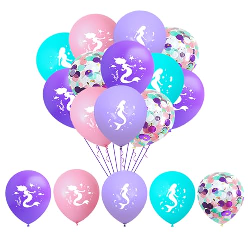 Gleemix Meerjungfrau Luftballon Set, 15 Stück Meerjungfrauen Ballons mit Konfetti, Mermaid Ballons Mädchen Kinder Geburtstag für Meer Party Gleemix Meerjungfrau Luftballon Set, 15 Stück Meerjungfrauen Ballons mit Konfetti, Mermaid Ballons Mädchen Kinder Geburtstag für Meer Party von Gleemix