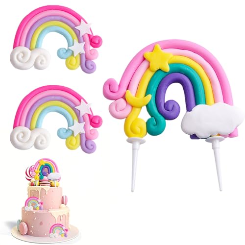 Gleemix Regenbogen Tortendeko 3 Stück, Personalisierter Cake Topper Wolke Kuchendeko für Kindergeburtstag, Babyparty Gleemix Regenbogen Tortendeko 3 Stück, Personalisierter Cake Topper Wolke Kuchendeko für Kindergeburtstag, Babyparty von Gleemix