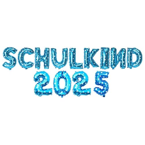 Gleemix Schulkind Luftballon Blau, 2025 Einschulung Deko Luftballon Girlande, Schulanfang Deko Folienballon, Schulkind 2025 Deko Ballon für Mädchen, Jungen Gleemix Schulkind Luftballon Blau, 2025 Einschulung Deko Luftballon Girlande, Schulanfang Deko Folienballon, Schulkind 2025 Deko Ballon für Mädchen, Jungen von Gleemix