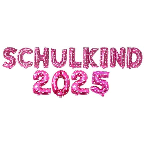 Gleemix Schulkind Luftballon Rosa, 2025 Einschulung Deko Luftballon Girlande, Schulanfang Deko Folienballon, Luftballons Einschulung Deko für Mädchen, Jungen Gleemix Schulkind Luftballon Rosa, 2025 Einschulung Deko Luftballon Girlande, Schulanfang Deko Folienballon, Luftballons Einschulung Deko für Mädchen, Jungen von Gleemix