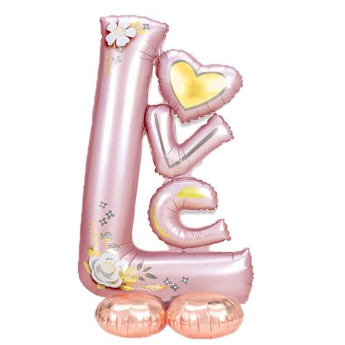 Gleemix Stehende Love Luftballon Rosegold, Valentinstag Deko Luftballons, Love Folienballon Stehend, XXL Luftballon für Hochzeit, Verlobung Party Deko Gleemix Stehende Love Luftballon Rosegold, Valentinstag Deko Luftballons, Love Folienballon Stehend, XXL Luftballon für Hochzeit, Verlobung Party Deko von Gleemix