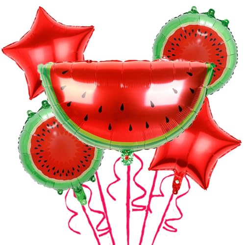 Gleemix Wassermelone Luftballons Set, 5 Stück Wassermelone Folienballon Obst, Helium Ballons Geburtstag für Mädchen Geburtstag Party, Sommerparty, Obst Party, Baby Shower Dekorationen Gleemix Wassermelone Luftballons Set, 5 Stück Wassermelone Folienballon Obst, Helium Ballons Geburtstag für Mädchen Geburtstag Party, Sommerparty, Obst Party, Baby Shower Dekorationen von Gleemix