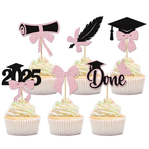 Gleevio Abschluss Tortendeko Graduation Cupcake Topper,24 Stück Glitzer Grade Cap Kuchendeko,ABI 2025 Tortendeko Abschlussfeier,Graduation Muffin Deko für Abitur 2025,Prüfung Bestanden,Schwarz Rosa Gleevio Abschluss Tortendeko Graduation Cupcake Topper,24 Stück Glitzer Grade Cap Kuchendeko,ABI 2025 Tortendeko Abschlussfeier,Graduation Muffin Deko für Abitur 2025,Prüfung Bestanden,Schwarz Rosa von Gleevio
