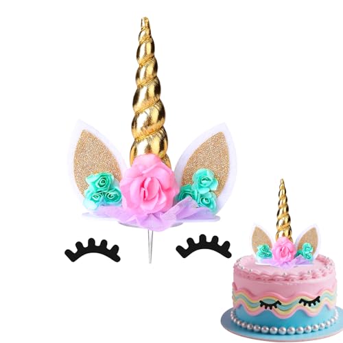 Gleevio Tortendeko Einhorn Deko Torte, Einhorn Kuchendeko Geburtstag, Cake Topper Unicorn Deko Kindergeburtstag, Tortendeko Mädchen, Unicorn Kuchen Topper Niedlich Horn Ohren Wimpern für Kinder Gleevio Tortendeko Einhorn Deko Torte, Einhorn Kuchendeko Geburtstag, Cake Topper Unicorn Deko Kindergeburtstag, Tortendeko Mädchen, Unicorn Kuchen Topper Niedlich Horn Ohren Wimpern für Kinder von Gleevio