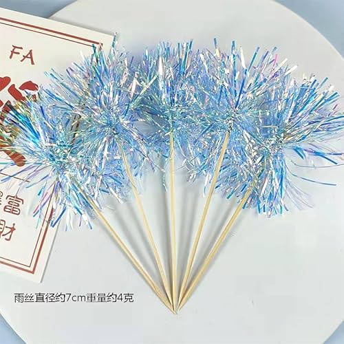 Gleevio Feuerwerk Cupcake Topper aus Folie (Blau Quasten) von Gleevio