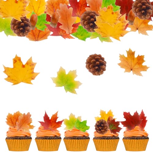 Gleevio Ahornblätter Tortendeko Essbar, 50 Stück Herbst Deko Torte Essbar, Essbare Ahornblätter Cupcake Topper, Erntedankfest Muffin Deko,Esspapier Tortendeko, Blätter Kuchendeko für Thanksgiving Gleevio Ahornblätter Tortendeko Essbar, 50 Stück Herbst Deko Torte Essbar, Essbare Ahornblätter Cupcake Topper, Erntedankfest Muffin Deko,Esspapier Tortendeko, Blätter Kuchendeko für Thanksgiving von Gleevio