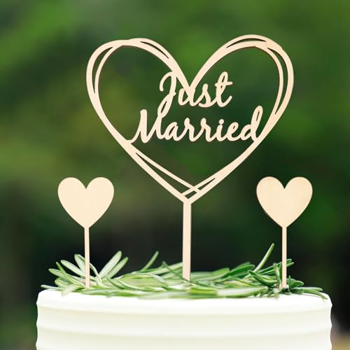 Gleevio Just Married Tortendeko Hochzeitstorte Deko Holz, 3 Stück Cake Topper Hochzeit Kuchen Deko, Just Married Deko Torten, Tortenstecker Hochzeitsfeier, Holz Kuchen Topper Hochzeitstorte Gleevio Just Married Tortendeko Hochzeitstorte Deko Holz, 3 Stück Cake Topper Hochzeit Kuchen Deko, Just Married Deko Torten, Tortenstecker Hochzeitsfeier, Holz Kuchen Topper Hochzeitstorte von Gleevio