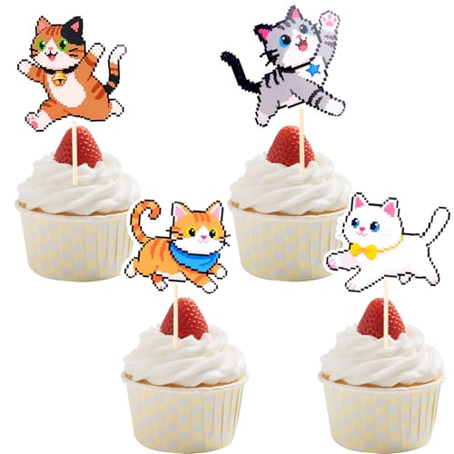 Gleevio 24 Stück Cupcake Topper Katze Muffin Deko, Tortendeko Katzen, Kuchen Deko Katze, Katzen Tortendeko Geburtstag für Themen Party Dekorationen, Junge & Mädchen, Pet Gleevio 24 Stück Cupcake Topper Katze Muffin Deko, Tortendeko Katzen, Kuchen Deko Katze, Katzen Tortendeko Geburtstag für Themen Party Dekorationen, Junge & Mädchen, Pet von Gleevio