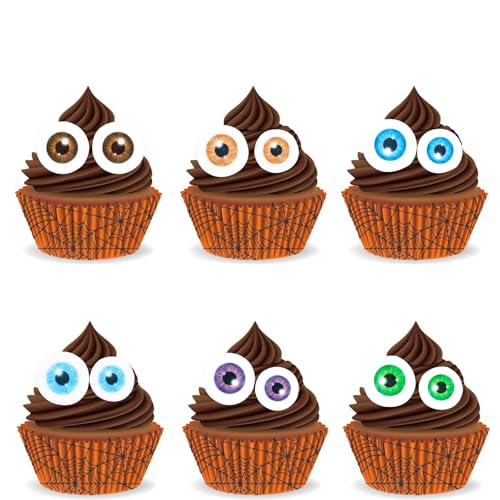 Gleevio Halloween Tortendeko Essbar,90 Stück Augen Cupcake Topper Halloween Kuchen Deko Essbar,Lustige Esspapier Tortendeko,Halloweenaugen Muffin Deko für Party Kuchen Käseplatte Vorspeisen Gleevio Halloween Tortendeko Essbar,90 Stück Augen Cupcake Topper Halloween Kuchen Deko Essbar,Lustige Esspapier Tortendeko,Halloweenaugen Muffin Deko für Party Kuchen Käseplatte Vorspeisen von Gleevio