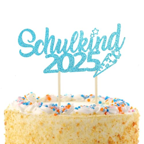 Gleevio Schulkind 2025 Tortendeko, 16 x 20 cm (Blau Schulkind 2025) von Gleevio